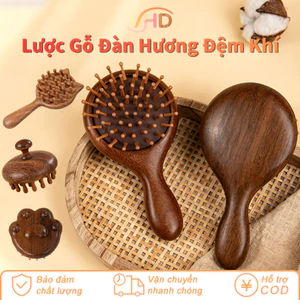 Lược Đệm Khí Gỗ Đàn Hương Đa Năng – Làm Mượt Tóc, Massage Da Đầu, Lưu Thông Máu, Giảm Stress, Hỗ Trợ Ngủ Ngon