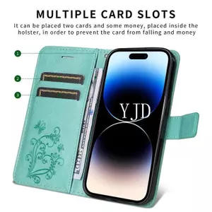 YJD Ốp Lưng Cho Redmi A7 Pro Big Bướm Da Khe Cắm Thẻ Dây Đeo Tay Chống Rơi Vỏ Điện Thoại