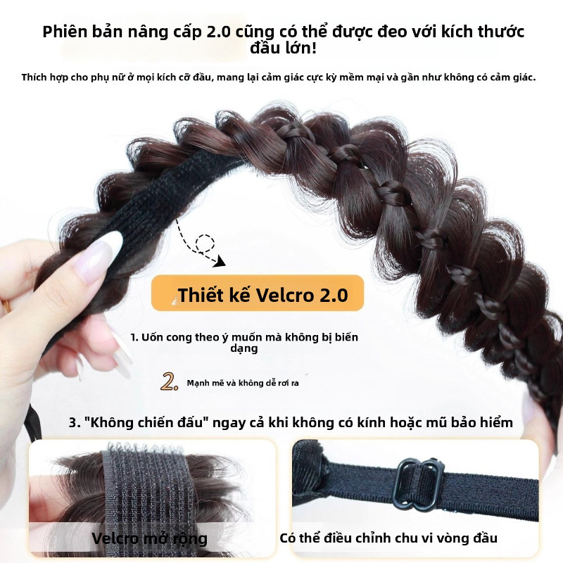 Băng đô từ tính bện,Băng Đô Tóc Giả,Băng đô bện kiểu đuôi cá,Dây Đội Đầu & Tóc Nối,Tạo Tháo 1 Giây,Tóc Dày Tự Nhiên