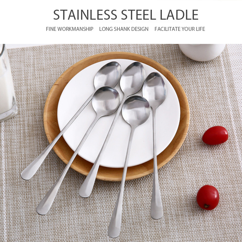 🌤️COD🌤️thìa muỗng dài ăn khuấy sữa bằng thép không gỉ inox 20cm khuấy nước mật ong vàng bạc cute