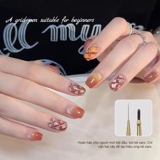 Miss Gooey Dây Vẽ Lưới Họa Tiết, Dụng Cụ Làm Móng Tay Nghệ Thuật, Bút Vuông Vẽ Hoa Chi Tiết, Móc Cạnh, Pha Trộn