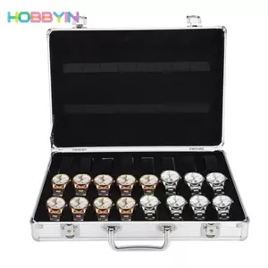Hộp đồng hồ HOBBYIN, Lưu trữ nhôm bạc, Màn hình đồng hồ hộp nhôm chắc chắn cầm tay 24 khe tiện lợi
