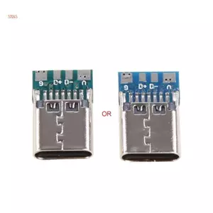 Shas 2x Mini USB Type-C Hàn Cổng Nữ 16 Pin Cổng Sạc Thay Thế Sửa Chữa USB