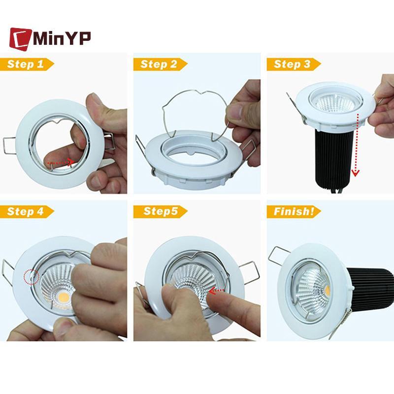 CMinYP Vòng kẹp cố định đèn downlight lò xo MR16/MR11, giá đỡ cốc thẻ, phụ kiện chiếu sáng