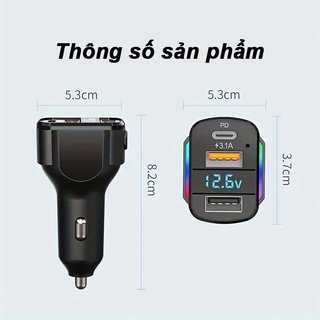 Sạc Nhanh Xe Hơi 3In1 PD30W USB Loại C Sạc Nhiều Thiết Bị Xe Tải SUV Trình Điều Khiển Đường Dài