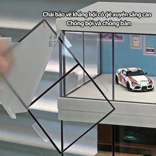 1: 64 Diecast Display Case Clear Acrylic LED Chiếu sáng Chống bụi USB Powered Hội cho Bộ sưu tập