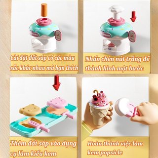 Trẻ Em Kem Playset ABS Bột Đúc Đồ Chơi An Toàn Sáng Tạo Giả Vờ Món Tráng Miệng Bộ Cửa Hàng