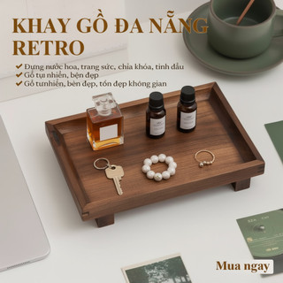 Gỗ Tự Nhiên Để Bàn Khay Trang Sức Người Tổ Chức Chìa Khóa Lưu Trữ Tinh Dầu Trang Trí Cổ Điển