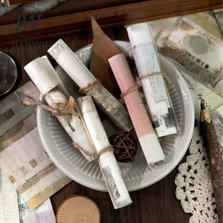 JIANWU Collage Tạp Chí Series Họa Tiết Vintage Phong Cảnh Cắt Dán Thêu Sò Chất Liệu Giấy Sáng Tạo DIY Rác Tạp Chí Văn Phòng Phẩm