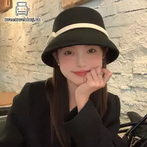 Nhíp Thu Đông Pháp Nơ Buet Mũ Nữ Ngọt Ngào Nỉ Có Hình Gấp VN
