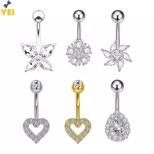 Nhẫn nút rốn pha lê zircon cho nữ bé gái với thiết kế gợi cảm và cá tính mới