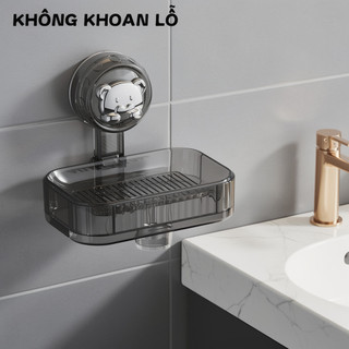 Giá đỡ xà phòng treo tường Giá xả vòi hoa sen Không cần khoan chân không Silicone ABS Bồn rửa phòng tắm Nhà bếp