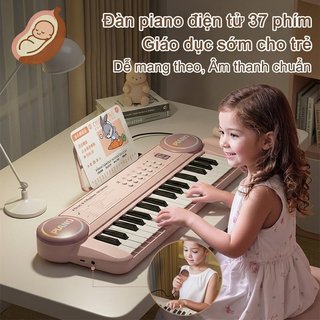 Trẻ Em Bàn Phím Đàn Piano Điện 37 Phím Đồ Chơi Âm Nhạc Di Động Tích Hợp Micro An Toàn ABS Học Tập