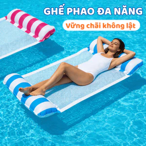 Ghế Phao Nằm Võng Nước Đi Biển Hồ Bơi GADI, Thiết Kế 2 Đầu Cân Bằng Chống Lật An Toàn Cho Người Không Biết Bơi