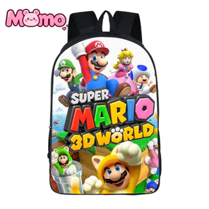 Ba lô trẻ em nhẹ in họa tiết hoạt hình Super Mario dành cho bé trai và bé gái