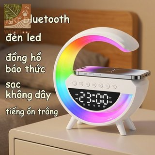Loa Bluetooth Đồng hồ báo thức LED Sạc không dây Tiếng ồn trắng Đầu giường Trang trí máy tính để bàn