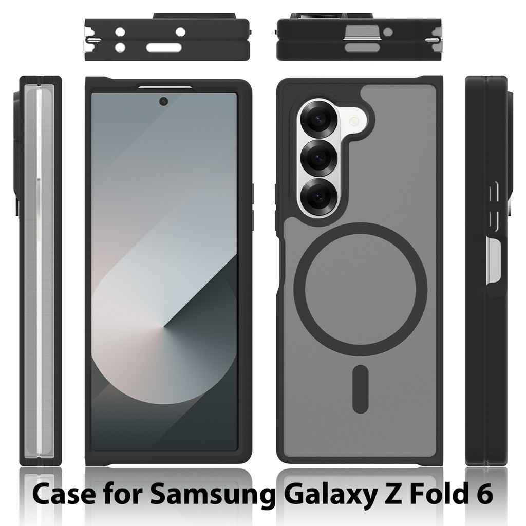Ốp điện thoại cho Samsung Galaxy Z Fold7 Vỏ bảo vệ từ tính lá chắn bạc chống sốc