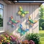 PWSEND Bướm Trang Trí Tường, Điêu Khắc Tường Bướm Đa Năng DIY, Bướm Kim Loại Trang Trí Bài Cho Sân Vườn Ban Công Sân Ngoài Trời