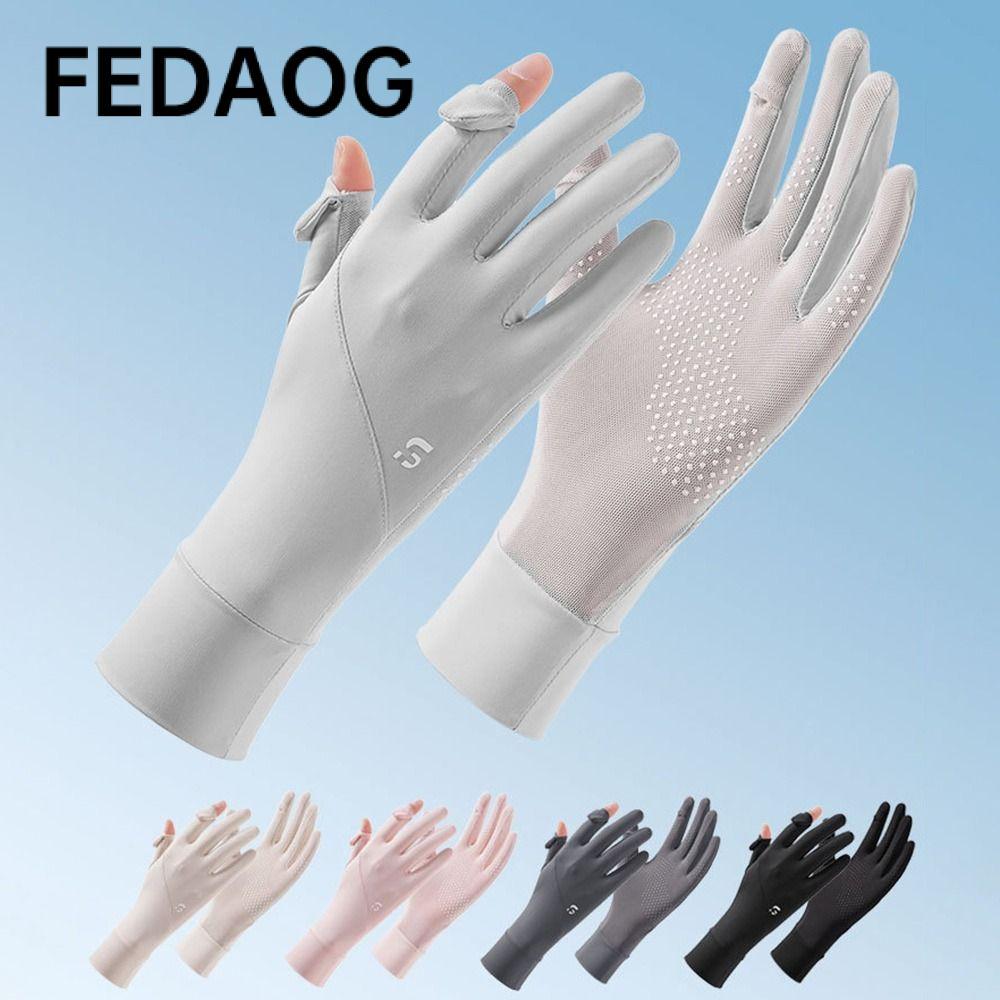 Găng tay lái xe và xe đạp FEDAOG - Chống nắng, bảo vệ khỏi tia UV, tương thích với màn hình cảm ứng, thoáng khí và chống trượt, dành cho nữ