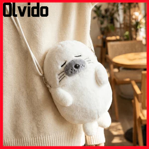 Túi đeo vai OLVIDO, Dây đeo có thể điều chỉnh Túi xách có dấu dễ thương, Túi đeo chéo mềm mại nhẹ đáng yêu thông thường