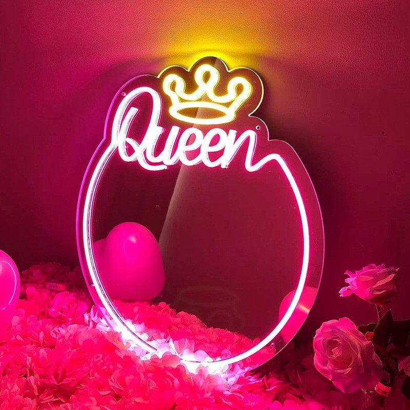 Đèn LED Neon Gương Acrylic Hello Kitty Dạ Quang Trang Điểm Trang Trí Phòng Ngủ Không Khí FRG7
