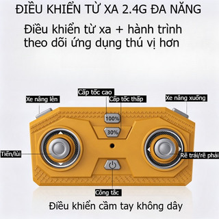 【BabyJoy】Mô hình hợp kim 1/64 điều khiển từ xa,xe nâng và máy xúc thu nhỏ,Pin sạc, sạc qua cổng Type-C