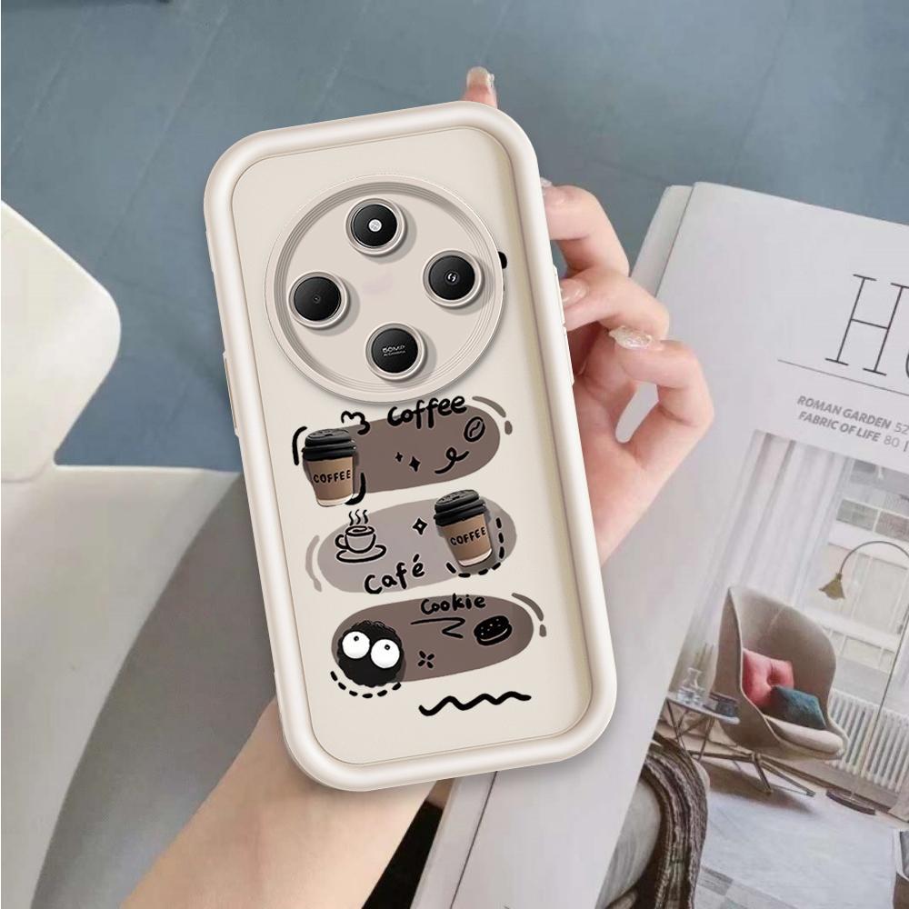 Ốp Lưng Cho Redmi 14C POCO C75 A4 Hoạt Hình Silicon Mềm Vỏ Điện Thoại TPU Đen Bóng Than Thiên Thần Mắt Chống Sốc Ốp Lưng