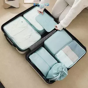 E-WOITD 7 Cái / bộ Gấp Túi Bảo Quản Du Lịch Đồ Vệ Sinh Kỹ Thuật Số Giày Sắp Xếp Quần Áo Vali Quần Áo Túi Tidy Paing Cubes Set E-WOITD