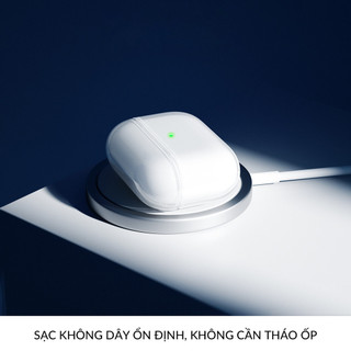 Ốp AirPods 4 Trong Suốt POPKON Chống Sốc Kèm Móc Khóa