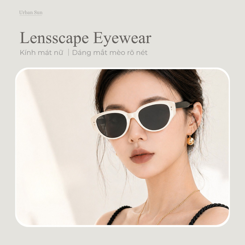 Kính râm mắt mèo nữ Acetate Frame Nylon Lens UV400 để mặc ban ngày
