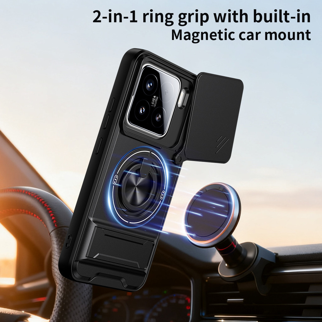 Ốp Điện Thoại Đa Năng Sang Trọng Thích Hợp Cho Xiaomi 15 A Pro Ultra 5G Dây 360°Giá đỡ vòng có vỏ máy ảnh Vỏ bảo vệ toàn diện chống sốc