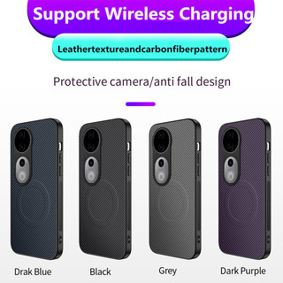 Vỏ từ tính bằng da bằng sợi Carbon cho Vivo V40 / V40 Pro 5G Vỏ mờ sang trọng chống sốc Sạc không dây Vỏ chống sốc
