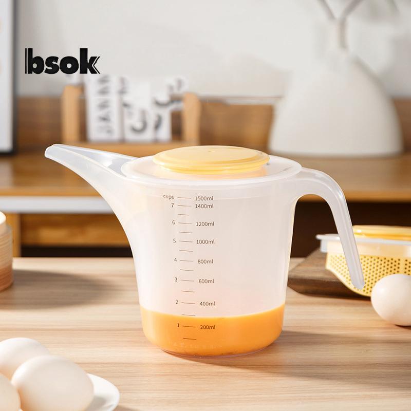 Cốc đo lường bằng nhựa trong suốt Trailblazer 1500ml có nắp để nướng và nấu ăn mới