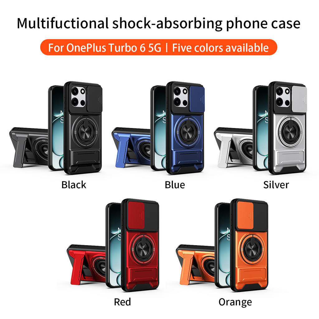 Ốp Điện Thoại Đa Năng Sang Trọng Thích Hợp Cho OnePlus Turbo6 15R Nord6 5G Dây 360°Giá đỡ vòng có vỏ máy ảnh Vỏ bảo vệ toàn diện chống sốc