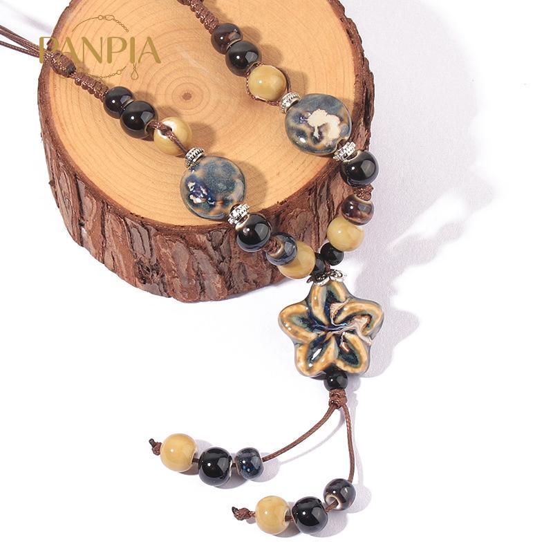 PNPIA- Vintage Bohemian Phong Cách Gốm Đính Hạt Dệt Nelace Cho Nữ Cô Gái Phong Cách Dân Tộc Dài Nelace Phụ Kiện Trang Sức Quà Tặng