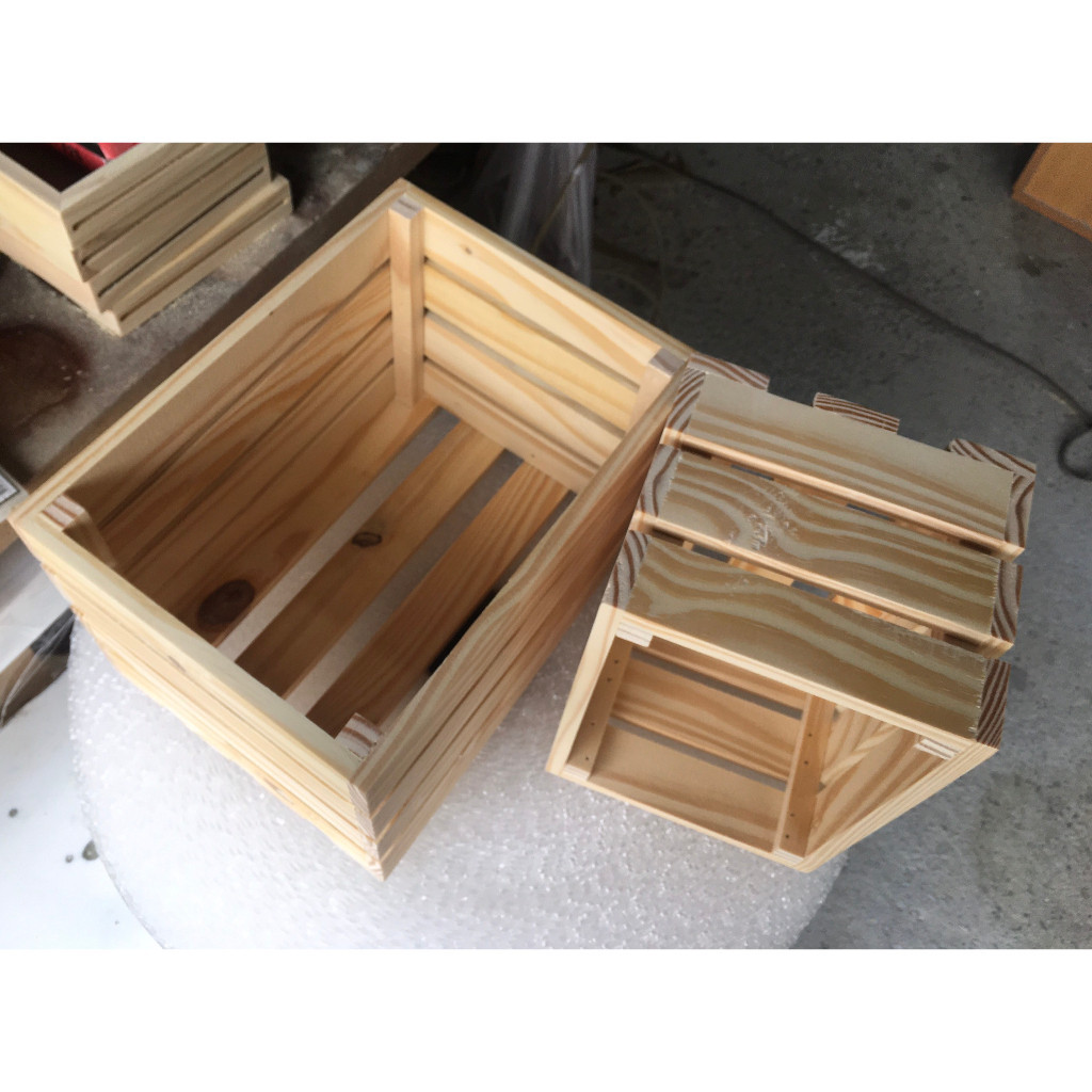 Thùng gỗ thông đa năng tiện dụng đóng theo dạng thùng pallet thùng dùng để trang trí, để đồ phù hợp cho homestay | BigBuy360 - bigbuy360.vn
