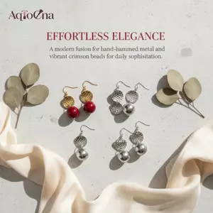 AqToCna Dân Tộc Hạt Đỏ Bông Tai Hình Học Không Đều Tuyên Bố Nữ Phong Cách Vintage Cho Boho Đảng Nhìn Phụ Kiện Quà Tặng AqToCna