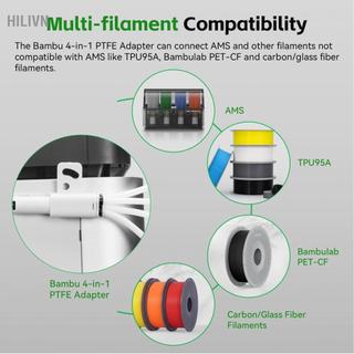 hilivn PTFE Adapter Phù Hợp Cho Bambu Lab P1S/P2S/X1/X1E/P1P/H2D/H2S 3D Máy In 4 Trong 1 Dây Tóc Bowden Ống Cổng Mở Rộng