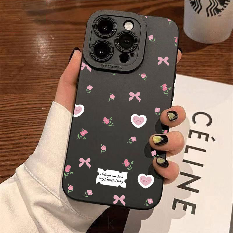 Ốp lưng iPhone, họa tiết nơ trái tim, ốp silicon bảo vệ camera - iP 7/8/X/XS/XR/11/12/13/14/15/16/17/Plus/Air/Pro/Max
