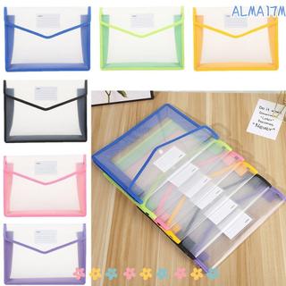 Túi đựng tài liệu ALMA1, Túi PVC Dung tích lớn Thư mục tập tin A4, Túi lưu trữ văn phòng phẩm chống nước chất lượng cao Thư mục phong bì Đồ dùng học tập