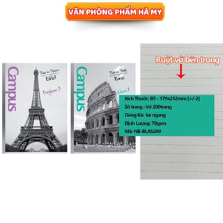 Tập Vở Sinh Viên Campus B5 Kẻ Ngang 200 Trang Landscape