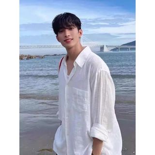 Áo sơ mi pha trộn vải lanh cotton trưởng thành cao cấp phong cách đường phố cổ điển dành cho nam và nữ