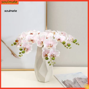 Linh hồn| Nhánh Hoa Nhựa Thực Tế Hoa Lan Nhân Tạo Cảm Ứng Thật Hoa Lan Giả 5 Đầu Phalaenopsis Lụa Hoa Nhân Tạo Cho Văn Phòng Tại Nhà Trang Trí Trong Nhà Bàn