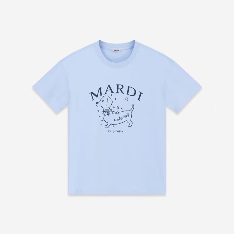 Mardi Dachshund In Hình Cotton Nguyên Chất Thường Ngày Phù Hợp Với Tay Ngắn Mùa Hè Phiên Bản Hàn Quốc Cổ Tròn T-