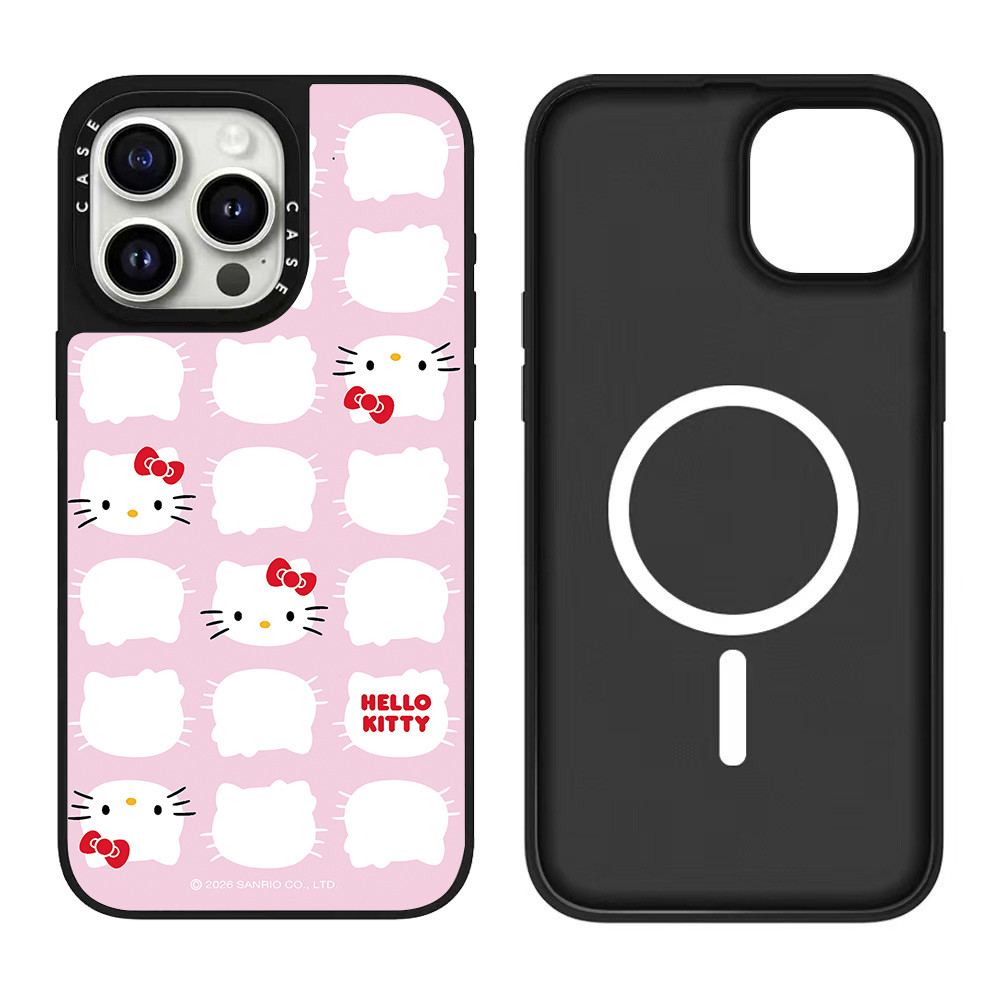 Ốp điện thoại gương đầu mèo màu hồng từ tính cho IPhone 17 Pro Max 17 Air 16 15 14 13 12 11 Vỏ bảo vệ chống sốc