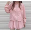 Bộ đồ chống nắng thể thao thông thường màu hồng dành cho nữ, nhẹ và rộng rãi, có áo khoác có khóa kéo và bộ hai mảnh váy ngắn