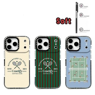 Ốp điện thoại mềm bóng Tennis gấu sọc cho iPhone 17 Pro Max 16 Plus 15 14 13 12 11 Vỏ bảo vệ chống sốc
