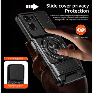 Mới Trượt Ống Kính Funda Cho Honor 90 Lite 5G Ốp Lưng Xoay Vòng Từ Tính Đứng Dành Cho Honor 90 Lite Ốp Lưng Có Thể Gập Lại Chân Đế Vỏ Giáp
