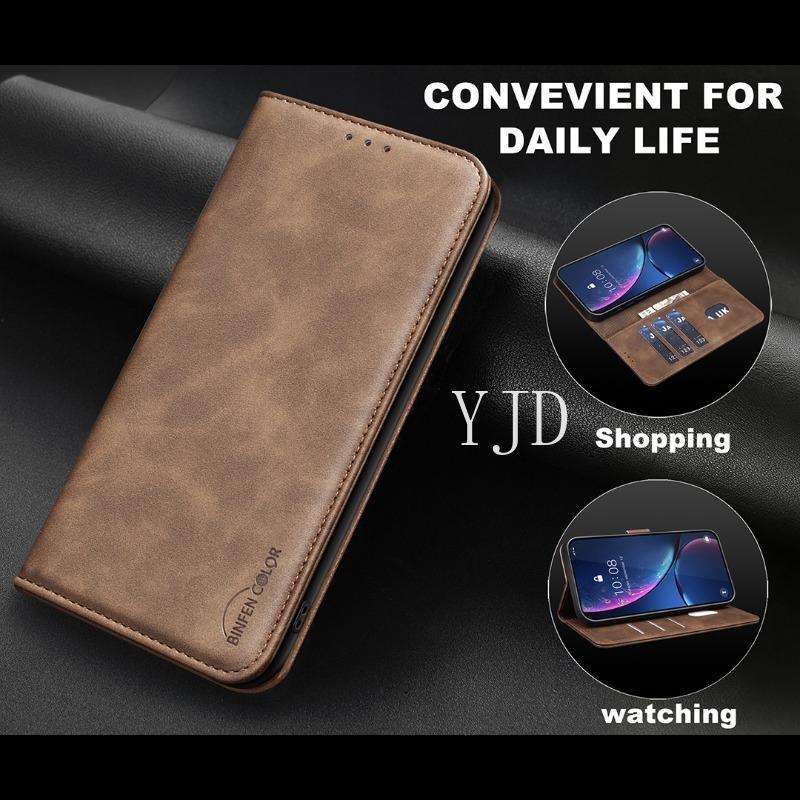 YJD Ốp Lưng Cho Honor 500 Smart X6D Màu Trơn Họa Tiết Cao Bồi Da Khe Cắm Thẻ Vô Hình Khóa Từ Tính Chống Rơi Vỏ Điện Thoại