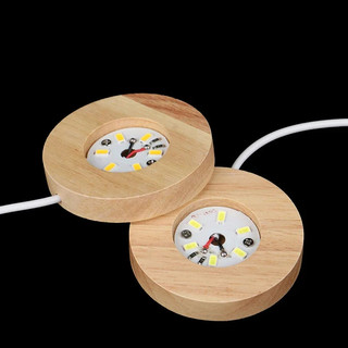 1 / 4 Gỗ Đế Đèn USB Cắm 6cm Đèn Ngủ LED Đầy Màu Sắc Nghệ Thuật Trang Trí Pha Lê Thủy Tinh Đèn LED Cho Đế Nhựa Dính